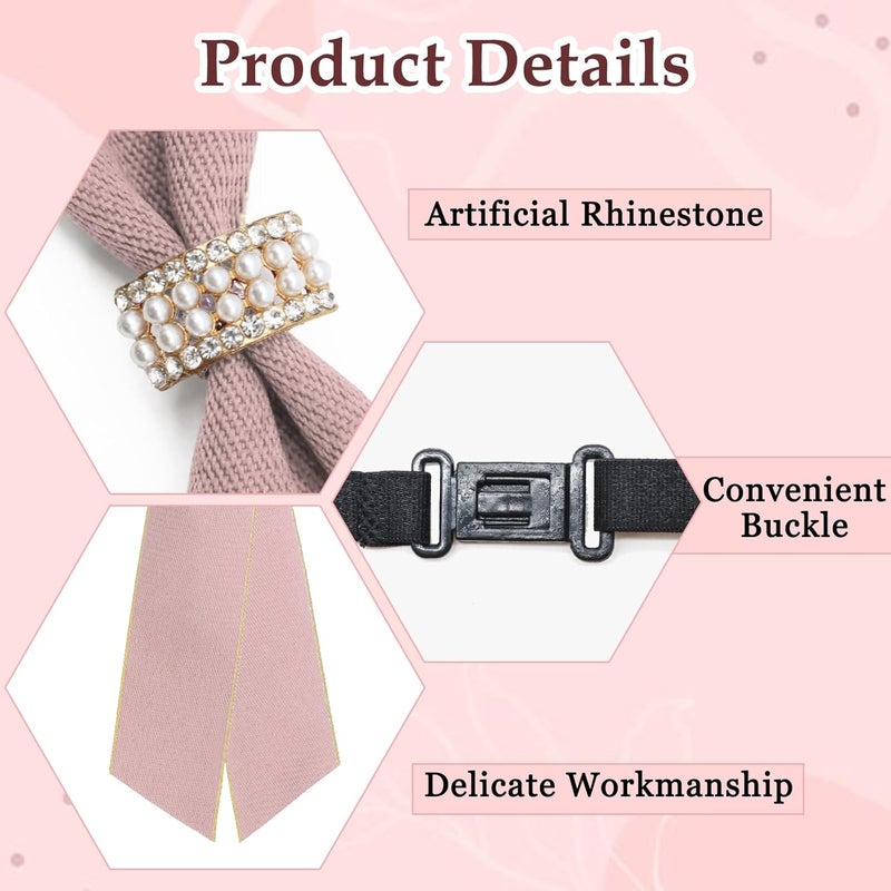 LHXzizizi Store Adjustable Bow Ties for Women with Crystal, Rhinestone Pre Tied Womens Tie Girls Uniform Bowties for School Party - Image 3